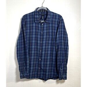 Marc by Marc Jacobs Shruken Fit Mens Button Up Wool Cotton Shirt Plaid Flannel L